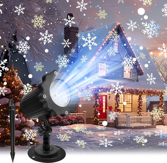 Proiettore Di Fiocchi Di Neve Natalizi Proiettore Di Fiocchi Di Neve A Led Per Uso Esterno Proiettore Natalizio Impermeabile Ruotabile A 180° Per Matrimoni, F