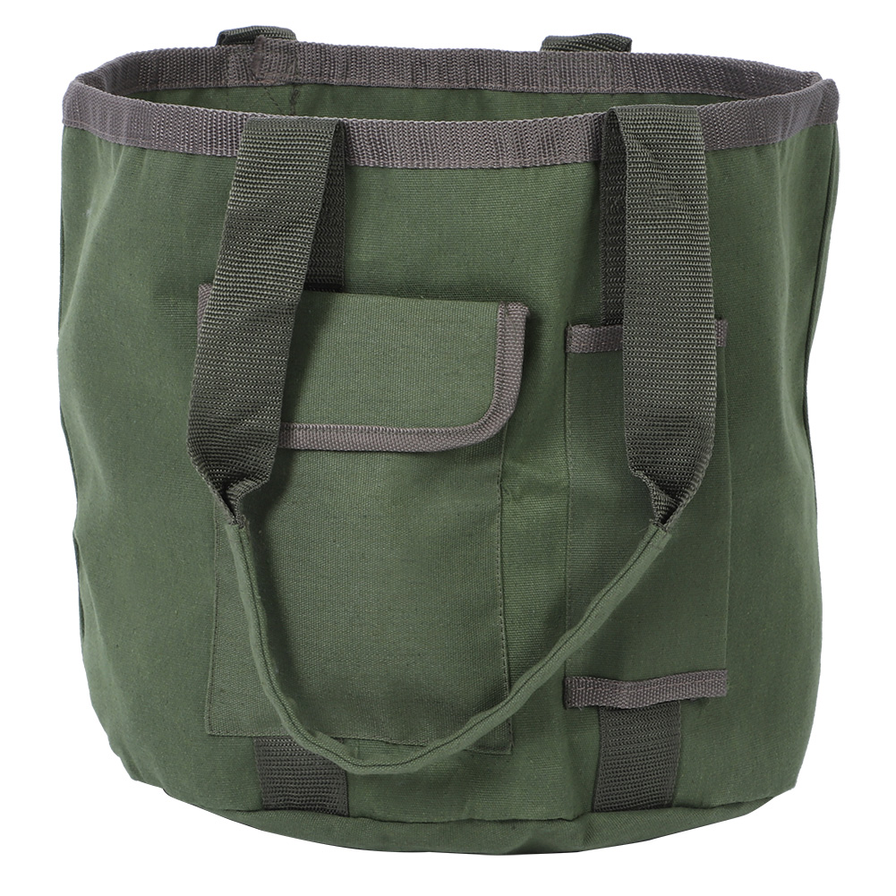 Sac à outils de jardin en toile imperméable, seau de rangement 30 cm, 2 poches latérales, 1 pièce