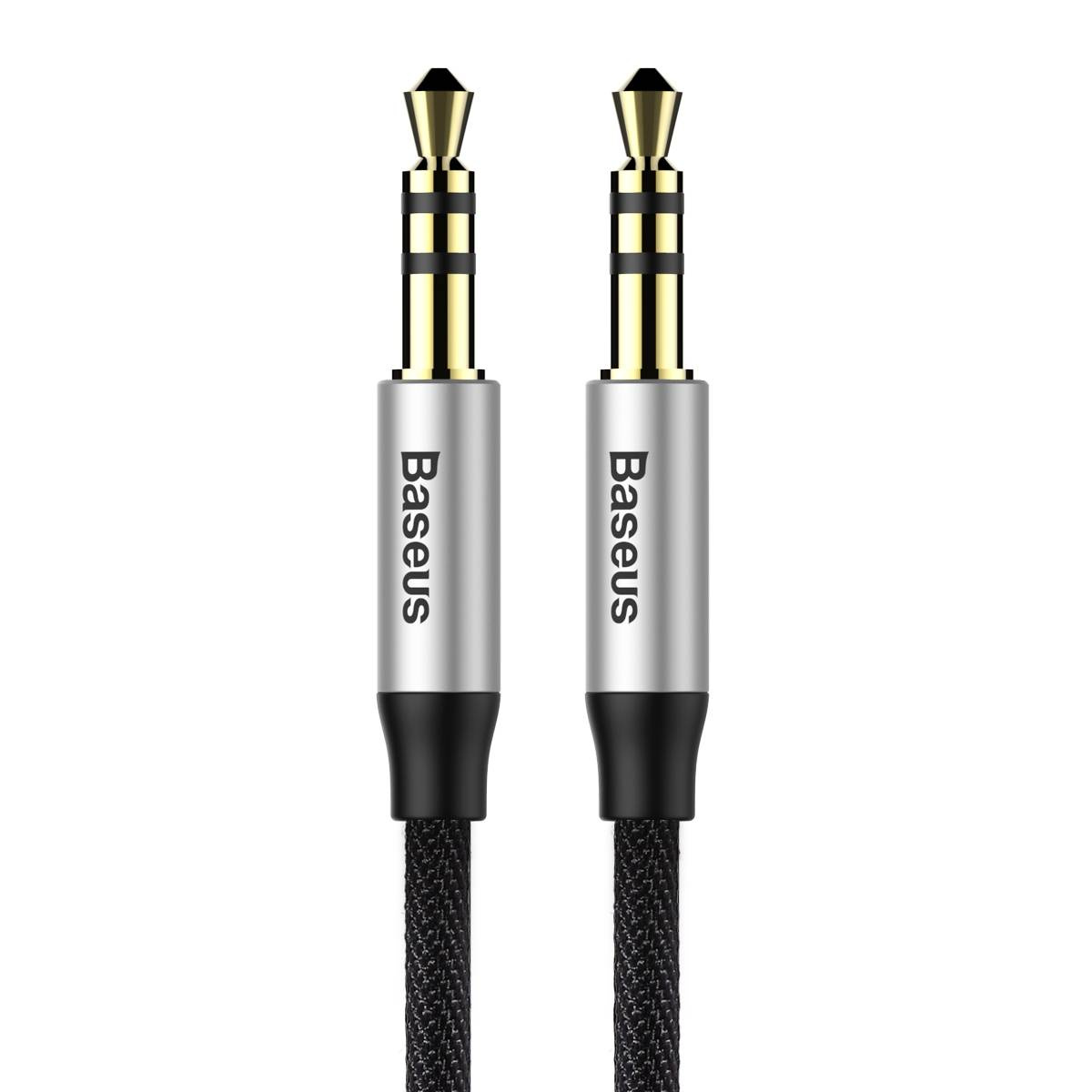 Baseus Yiven M30 Stereo Aux 3,5 Mm Audiokabel Stecker Miniklinke 1m Silber-schwarz (cam30-bs1)