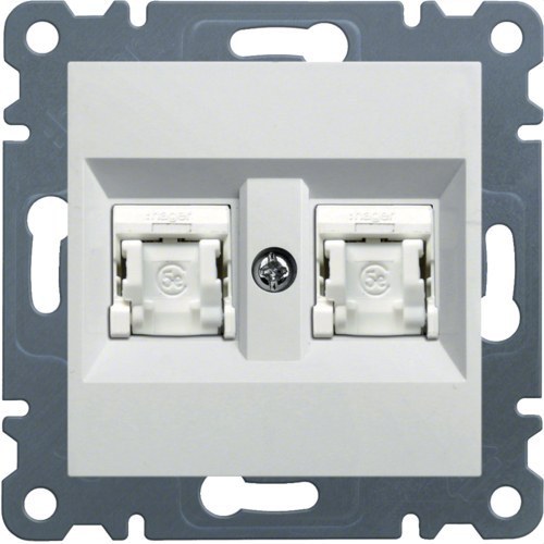 Hager Weiß Lumina Doppel-Rj45-Computerbuchse Cat.5e Utp Wl2120