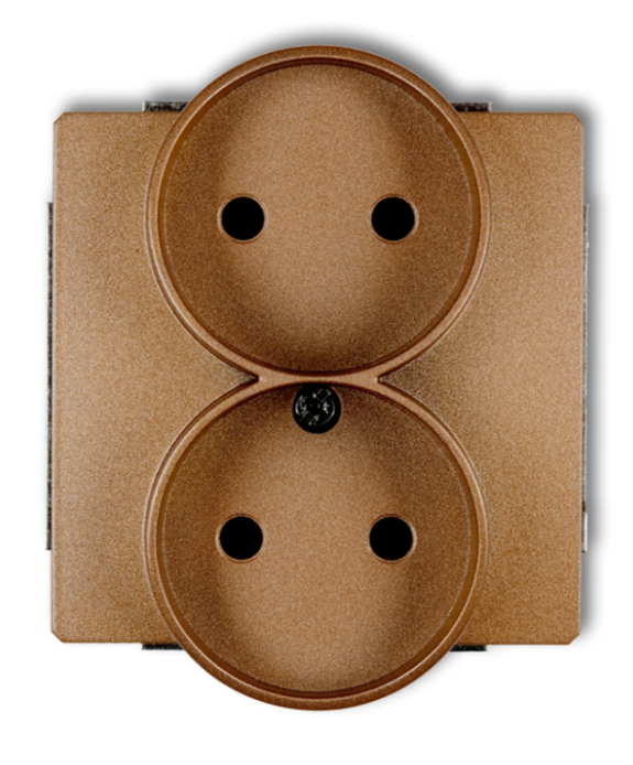 Oem Gelb Deco Doppelsteckdose B/U Goldmetallic 8Dgpr-2P