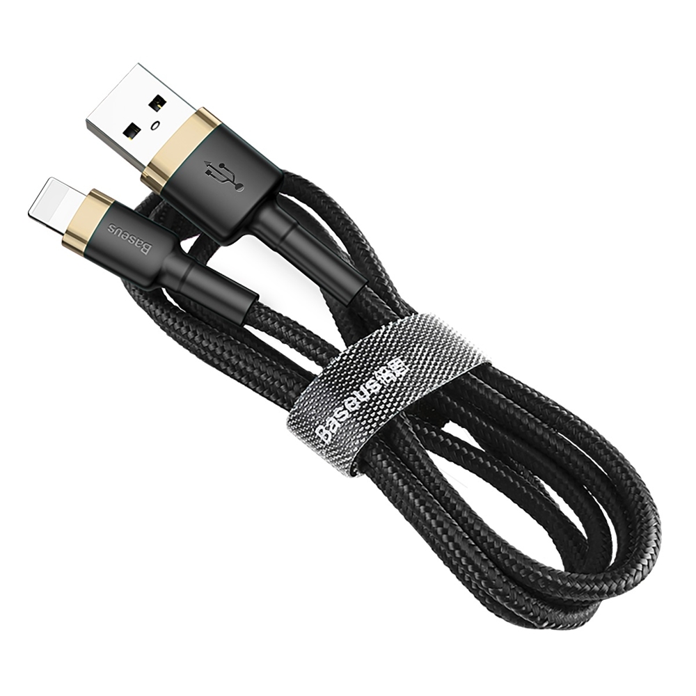 Basetech Schwarz - Baseus Cafule Kabel Strapazierfähiges Nylonkabel Usb / Lightning Qc3.0 2.4A 1M -Gold (Calklf-Bv1)
