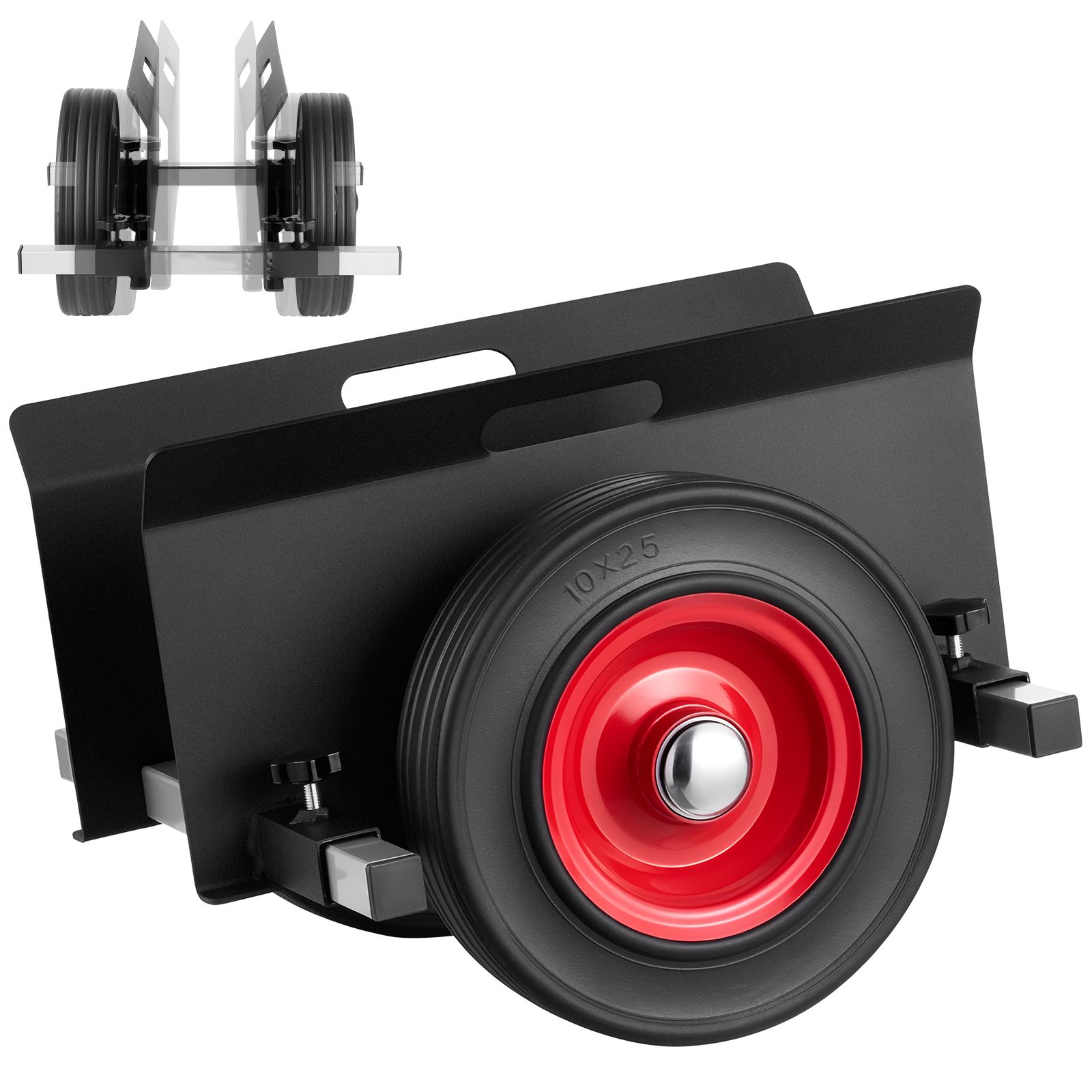 Chariot porte-panneaux réglable 453,6 kg, roues caoutchouc 25 cm, noir
