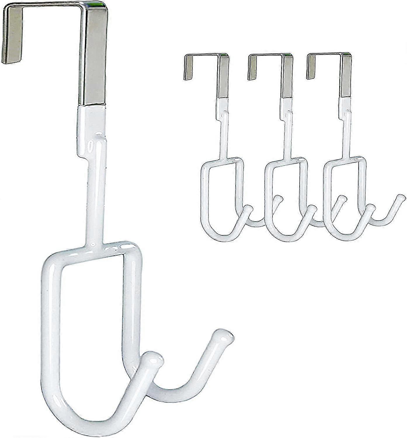 Crochets de porte en acier avec caoutchouc souple, lot de 4, pour portes jusqu'à 3,7 cm