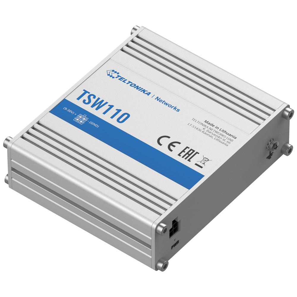 Teltonika TSW110 (5 Ports), Netzwerk Switch, Grau, Silber, Blau - Bild 9