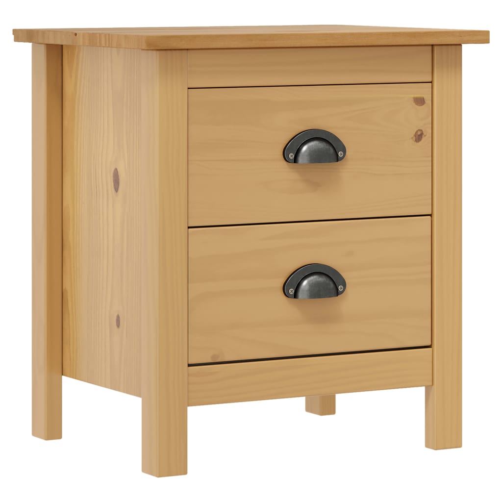 Bedside Cabinet Hill 46x35x49.5 Cm Solid Pine Wood Vidaxl