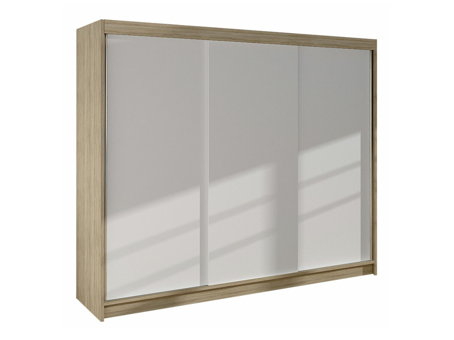 Mobilier1 - Armoire Closico 159, Sonoma Chêne + Blanc, 215x200x58cm, Portes D'Armoire: Coulissantes, Nombre D'Étagères: 0