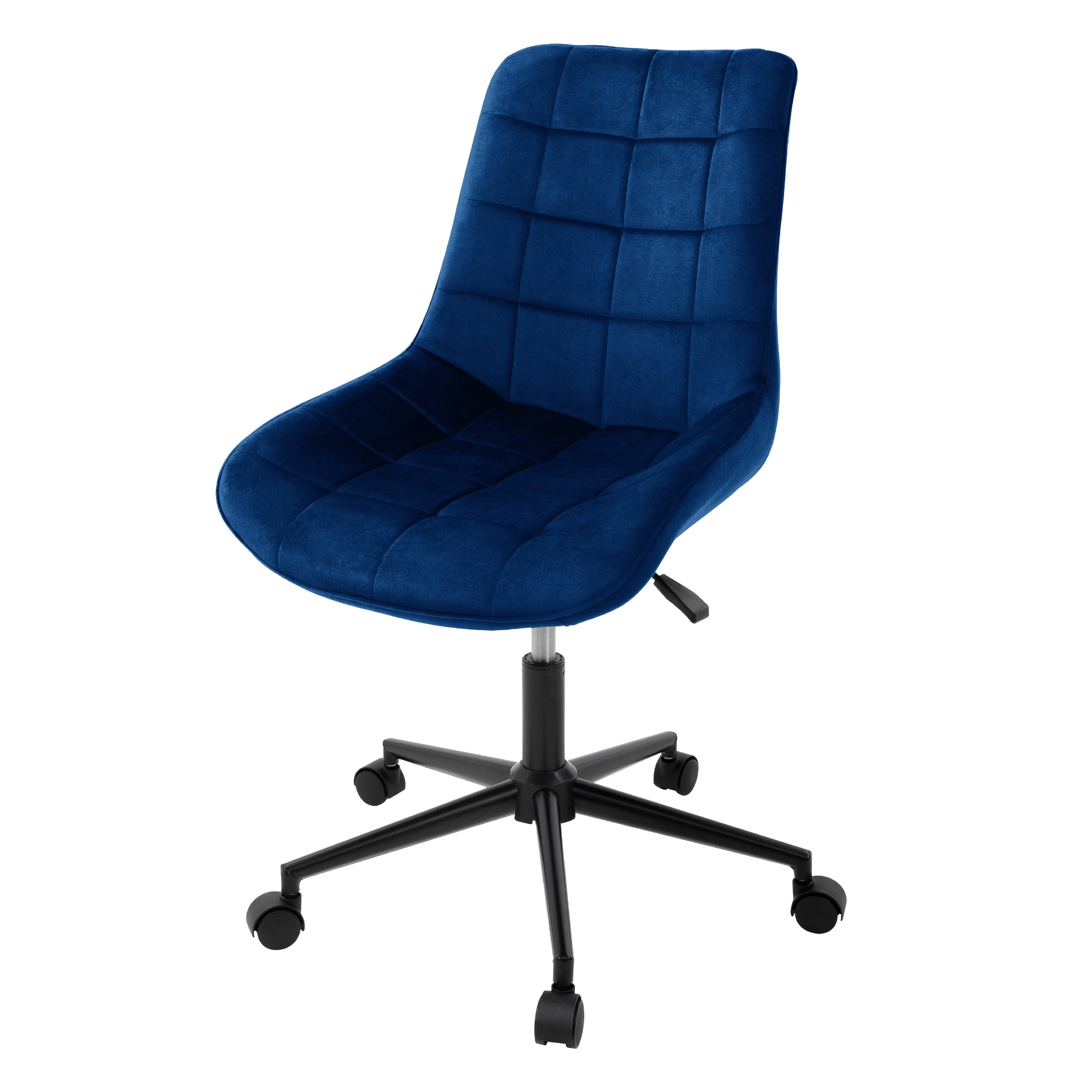 Ml-design - Bürostuhl, Blau, Sitzfläche Aus Samt, Metallgestell, Polsterstuhl Mit Rückenlehne, Höhenverstellbar, 360° Drehstuhl Mit 5 Rollen,