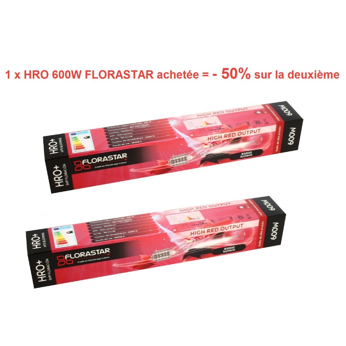 Pack Lampes Hro 600w Florastar - 50% Sur La 2ème