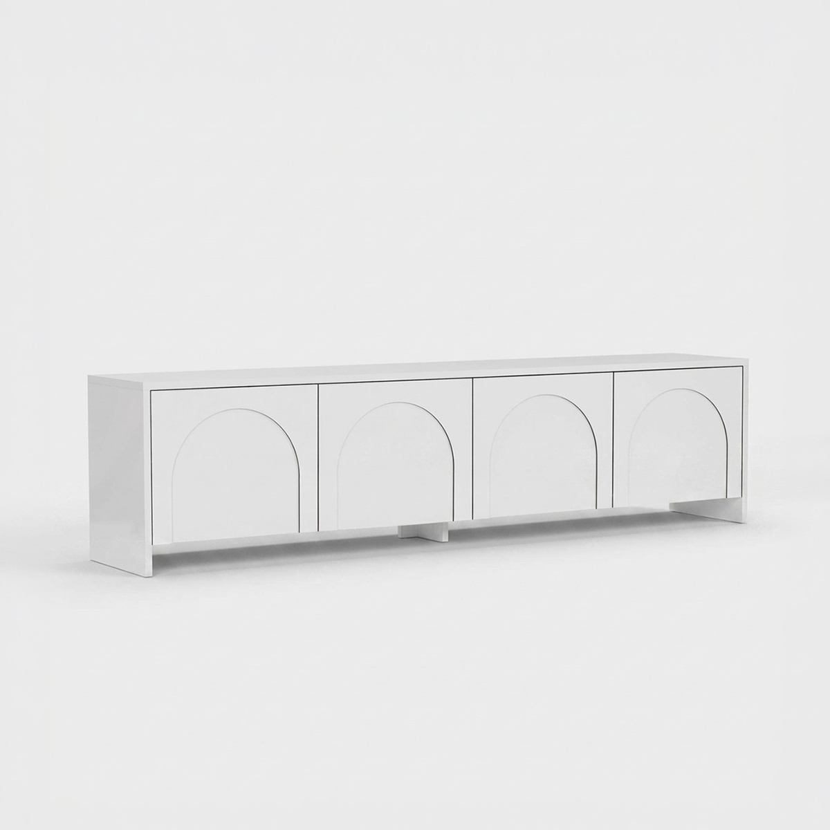 Ahd Amazing Home Design Modernes Tv-möbel Aurelia Mit Türen, 180 Cm Breite - Weiß