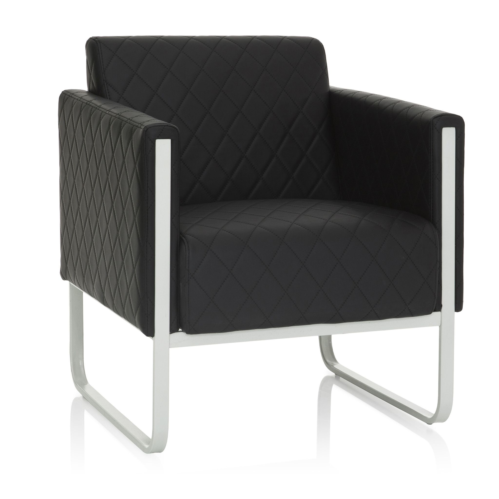 Loungesessel Aruba Step Gestell Weißgrau Kunstleder 1-sitzer Schwarz Hjh Office