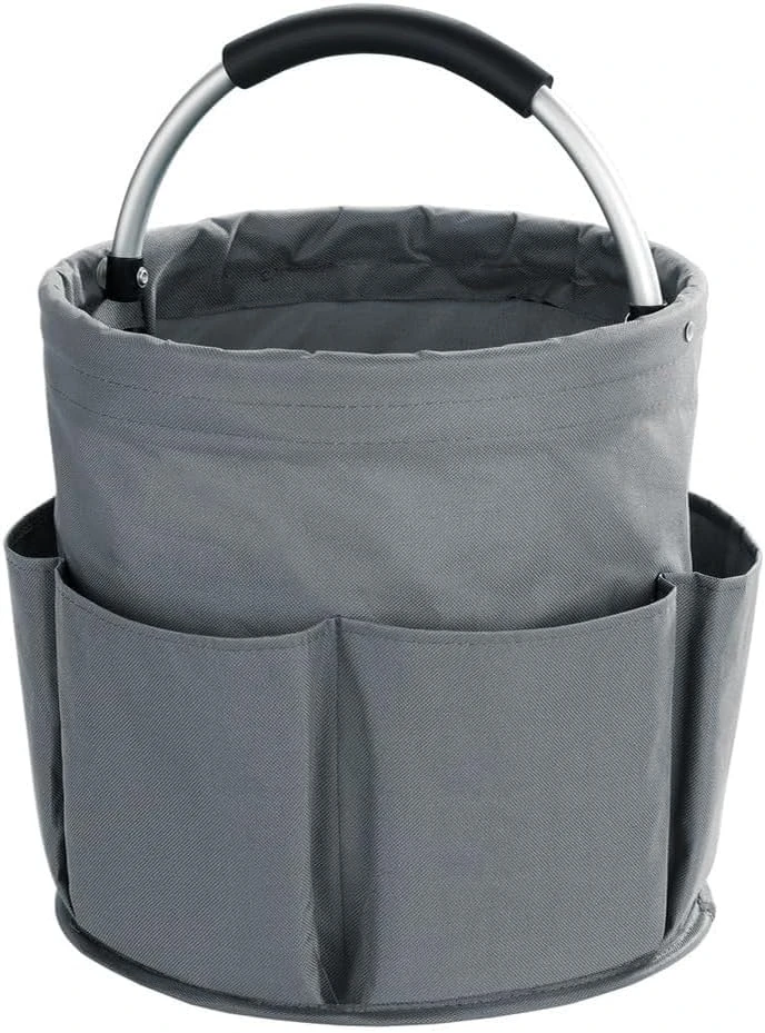 Panier de rangement pliable 17 L en tissu Oxford 600D, 6 poches et poche ronde, 28 x 28 cm