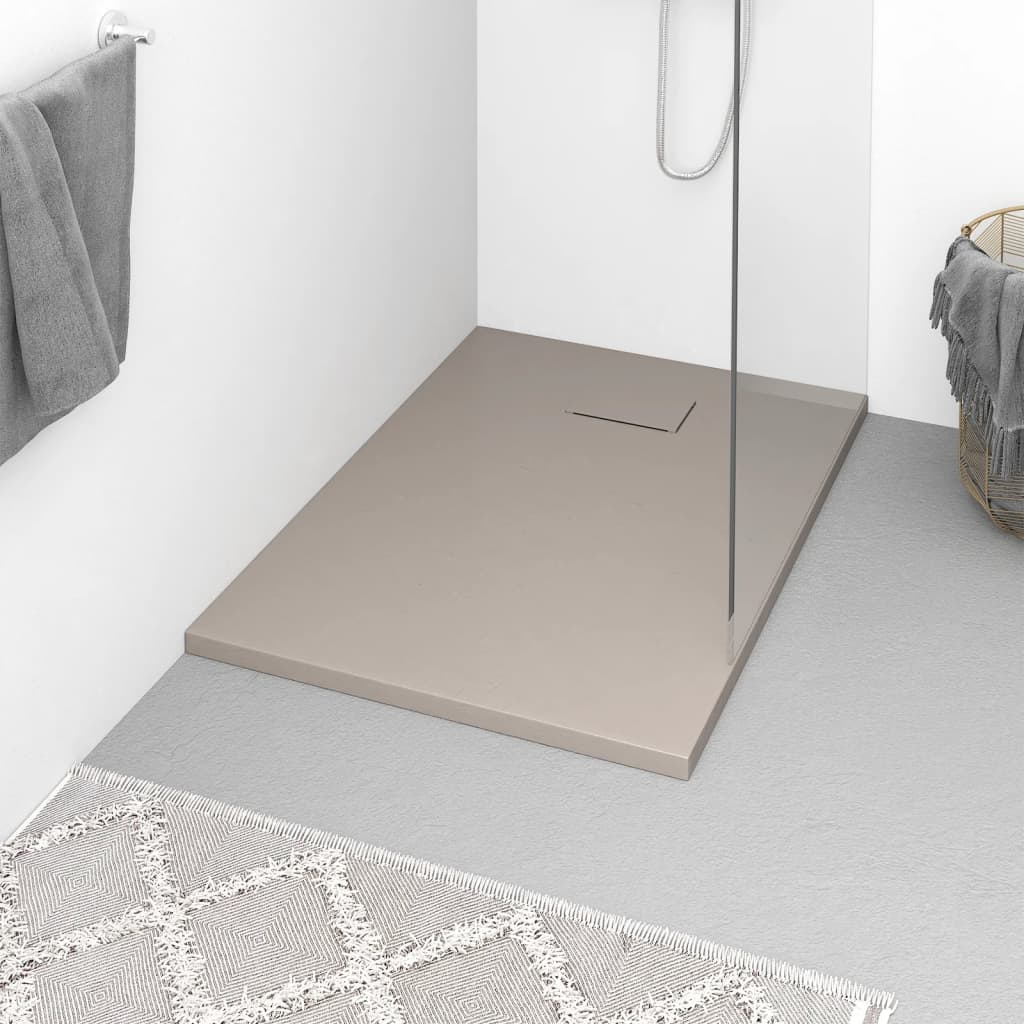 Shower Base Tray Smc Brown 100x70 Cm Vidaxl