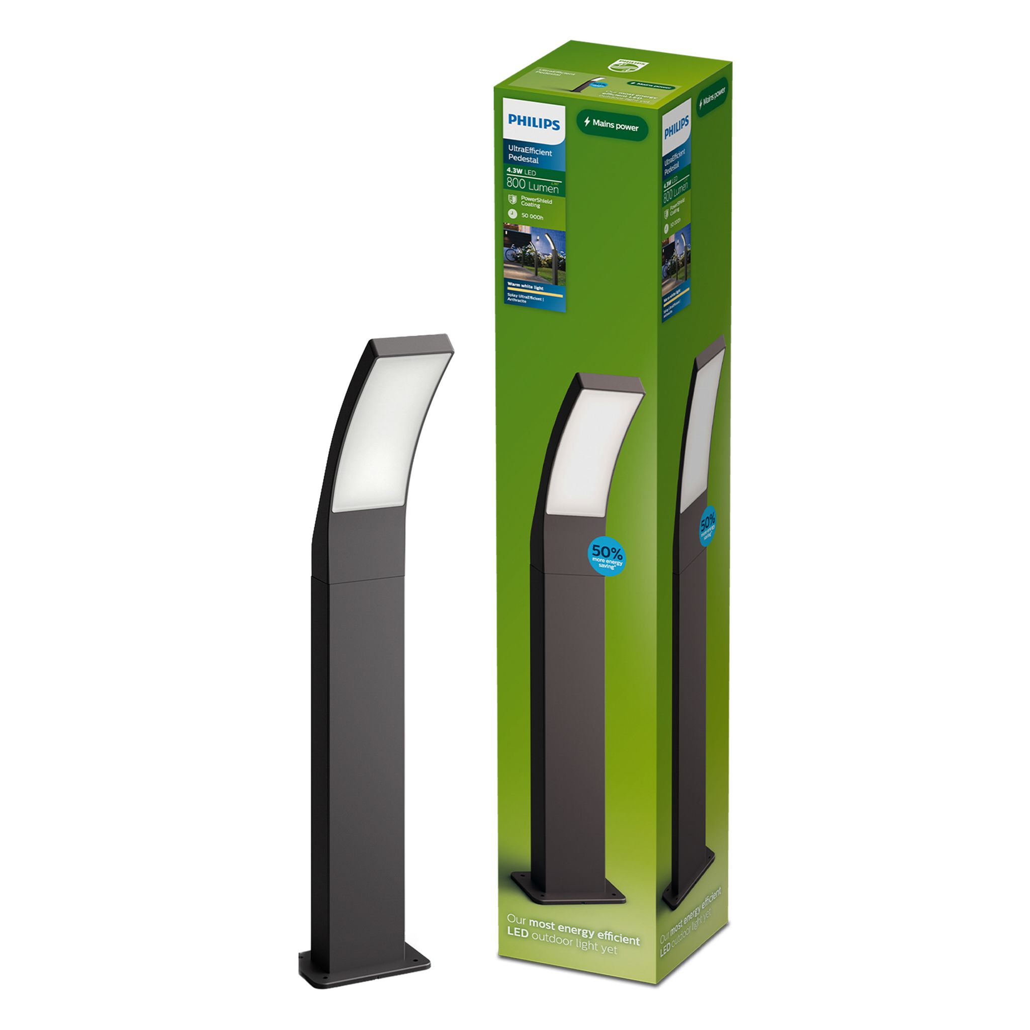 Philips Anthrazit Splay Sockelleuchte Niedrig (Anthrazit) Warmweißes Licht - Led - Bild 4