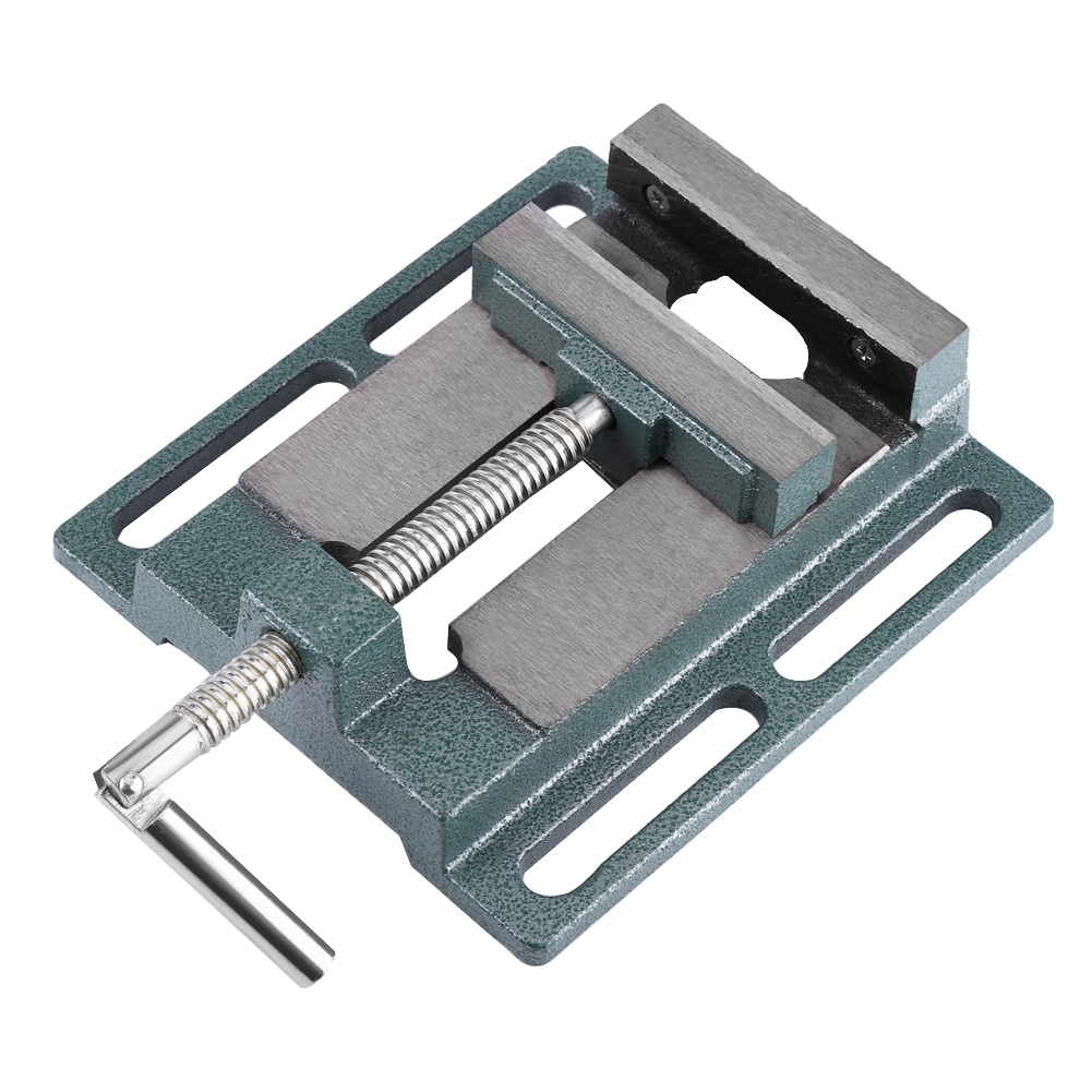 Étau d'établi industriel à mâchoires surélevées, corps en fonte, ouverture 15 cm, pour perceuse à colonne et fraiseuse