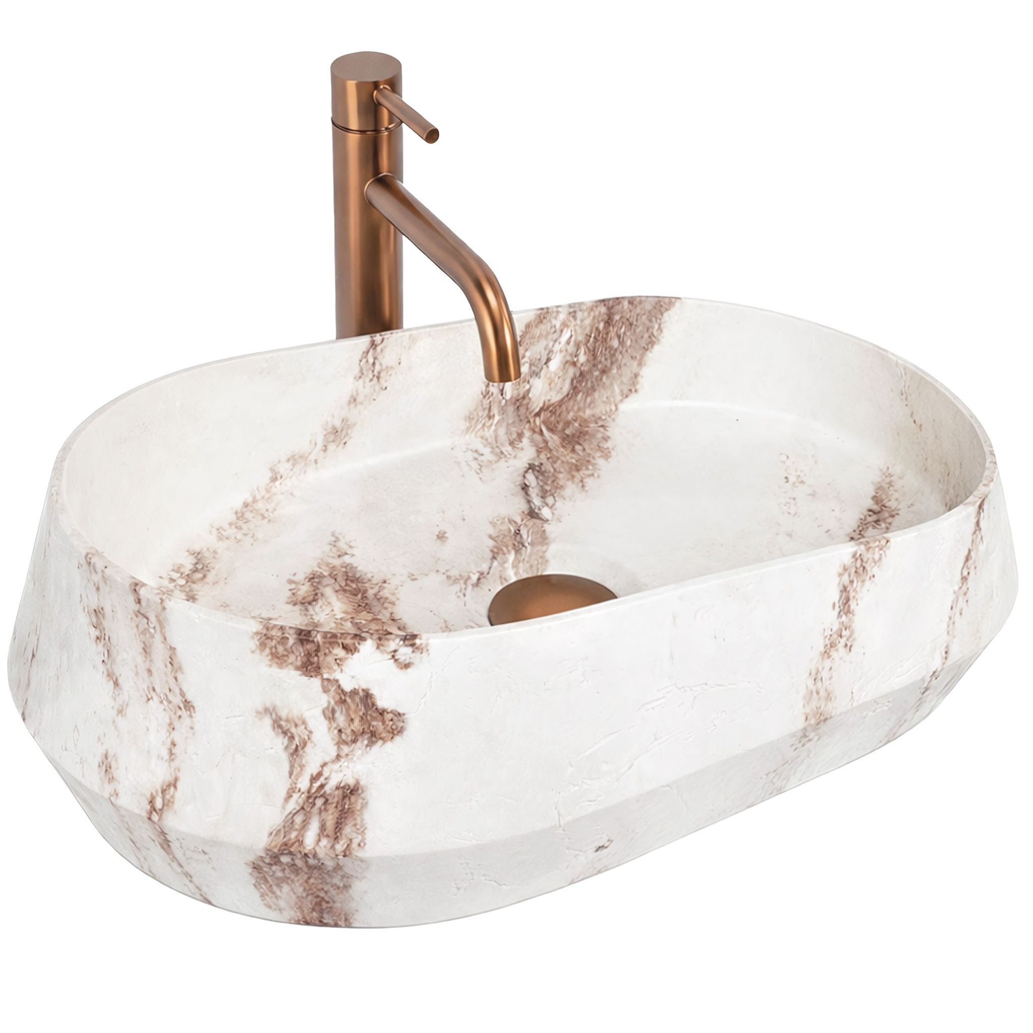 Aufsatzwaschbecken Rea Travo Beige, Stone Imitation
