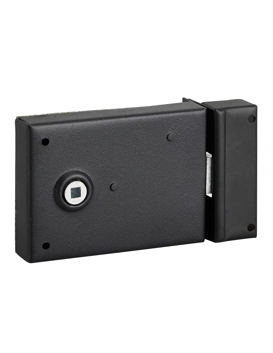 Thirard – Serrure Horizontale En Applique À Fouillot Pour Porte Intérieure – Pêne 1/2 Tour – Axe 85mm – Carré 6mm – Dimensions 110x80mm – Noir