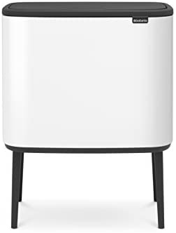 Brabantia Weiß 313523 Abfallbehälter 33 L Rechteckig Edelstahl Schwarz, White - Bild 3