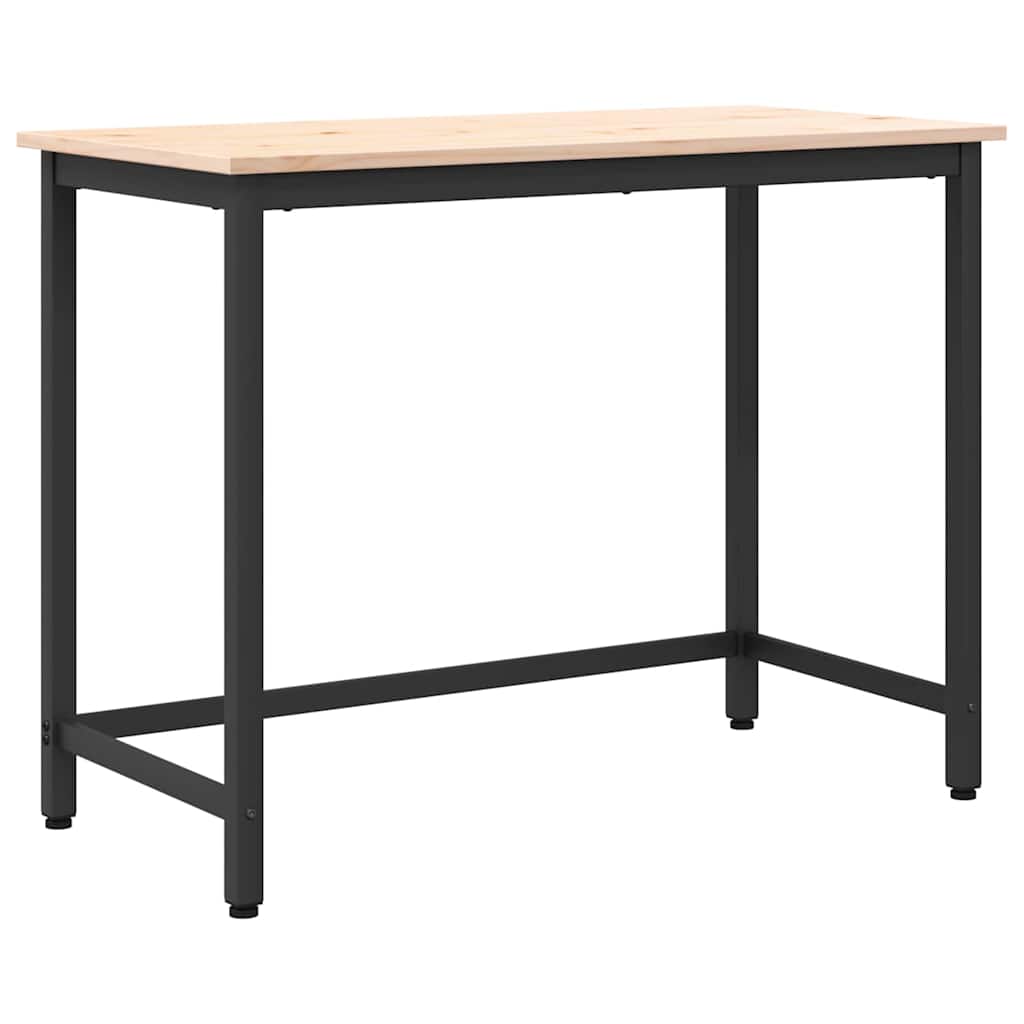 Vidaxl Table Natural 100 X 50 X 77 Cm Engineered Wood And Steel