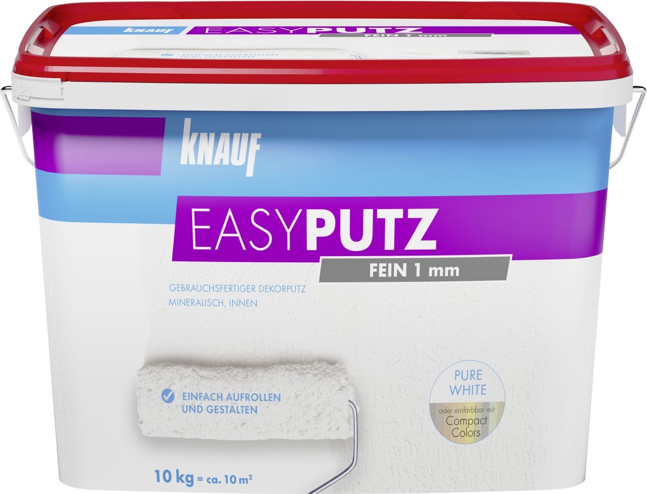Knauf Easyputz 10kg Dekorputz Oberputz Wandputz Fein 1,0mm Schneeweiß Matt