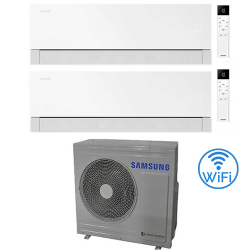 Climatizzatore Condizionatore Samsung Windfree Première Essential White Wifi Dual Split R32 Inverter 12000 + 12000 Btu Con U.e. Aj068txj3kg/eu Classe A++/a+ Novitá 2026