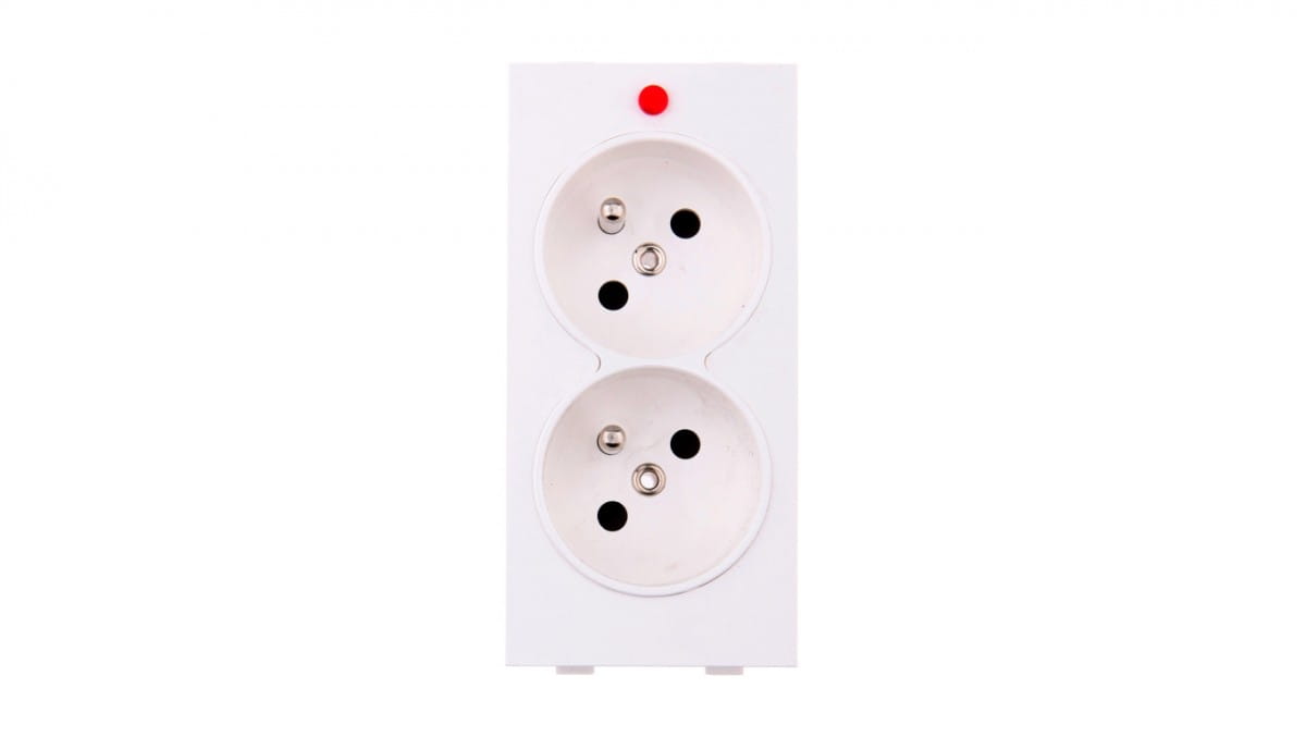 Simon Connect CIMA Buchse Doppel mit/u 16A IP20 reinweiß S2/9 - Bild 3