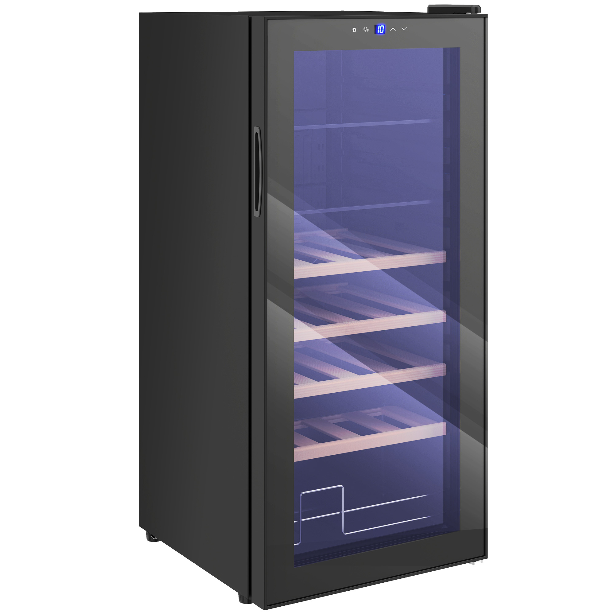 Homcom Cantinetta Frigo Vino Da 92l Con Ripiani Regolabili Nero