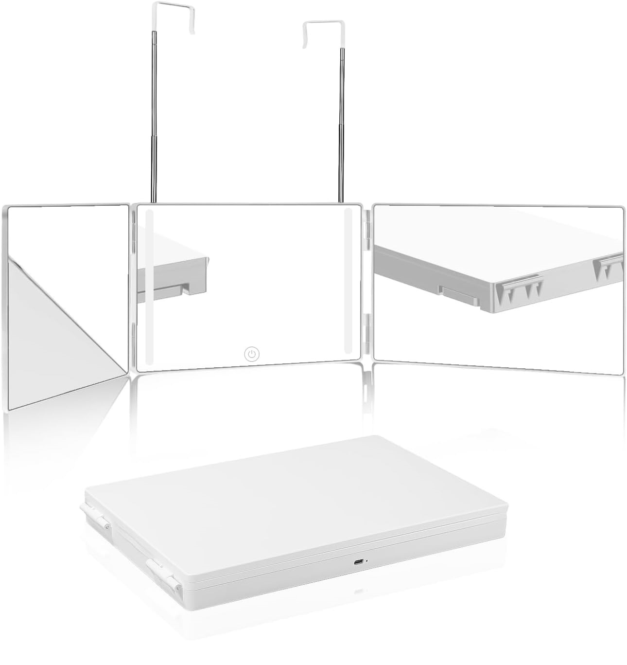 Digitalab - Miroir 3 Faces Pliable Avec Led Miroir Led 360° Pour Le