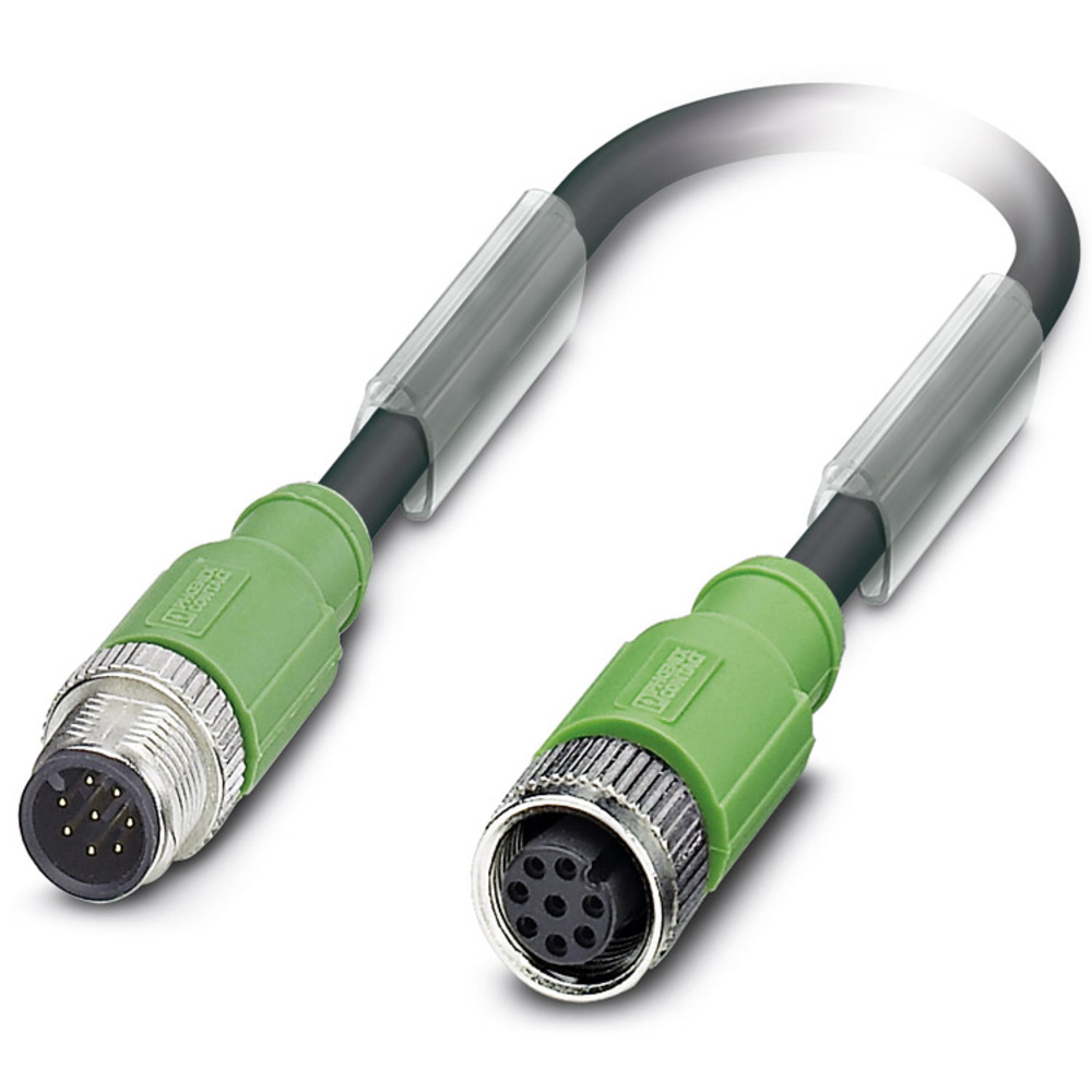 Phoenix Contact Schwarz 1522998 Sensor-/Aktor-Steckverbinder, Konfektioniert M12 Stecker, Gerade, Buchse, Ge