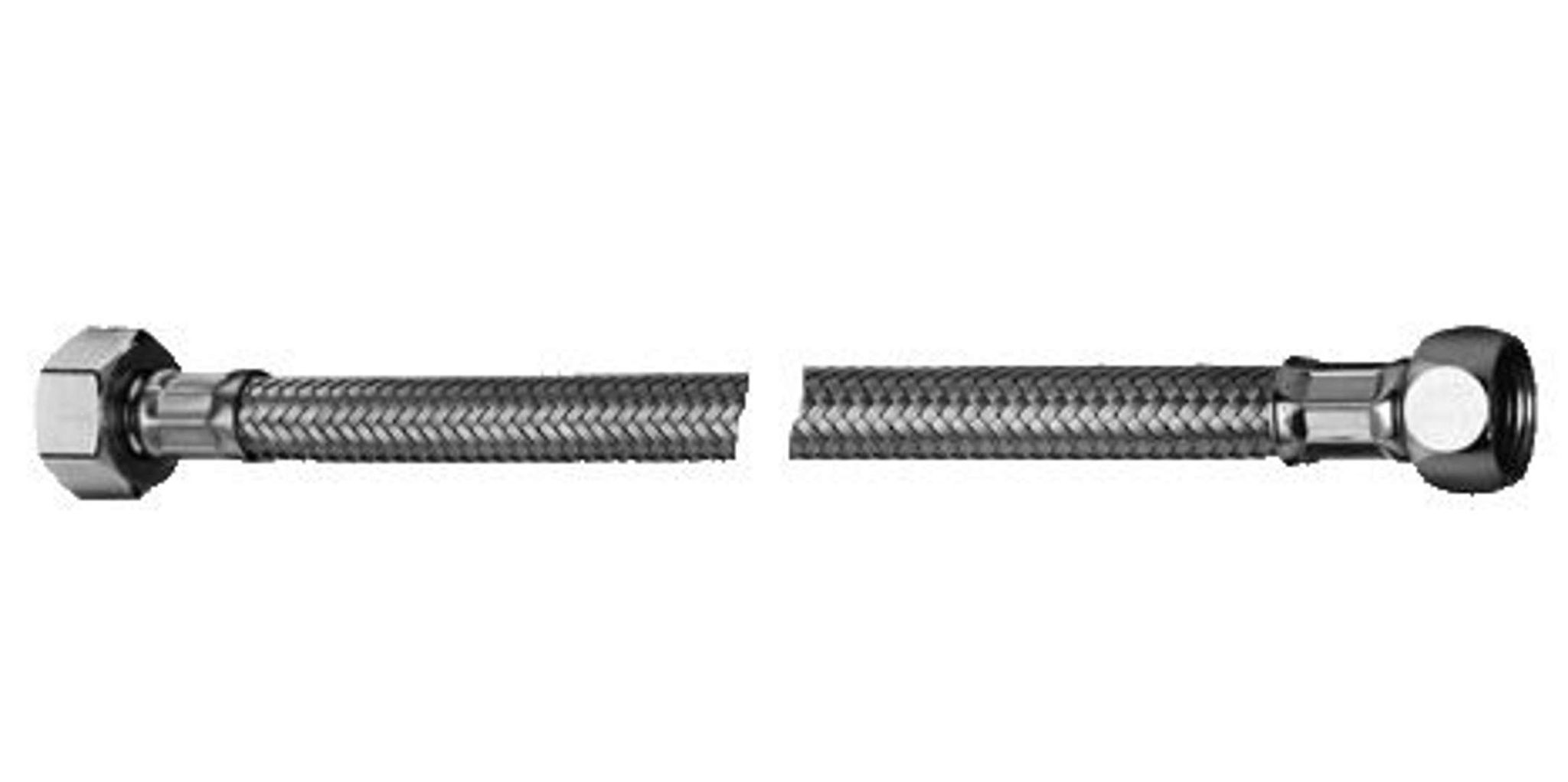 Schell - Clean-fix S , Flexibler Schlauch , Panzerschlauch Mit Überwurfmutter 3/8' U. 1/2' Länge 500mm