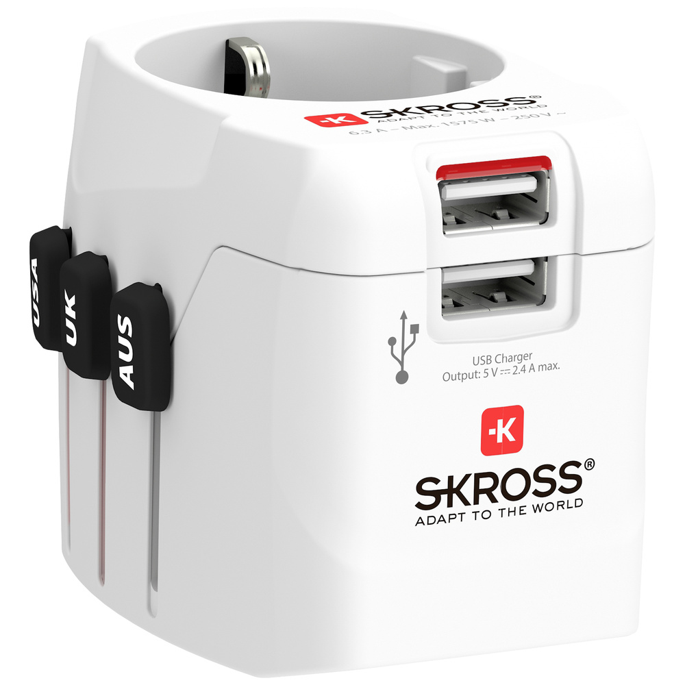 SKROSS Länderstecker Pro Light USB World (2xA) White - Bild 3