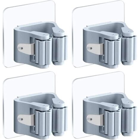 Porte-balai mural auto-adhésif sans perçage, support de vadrouille pour cuisine et jardin, lot de 4
