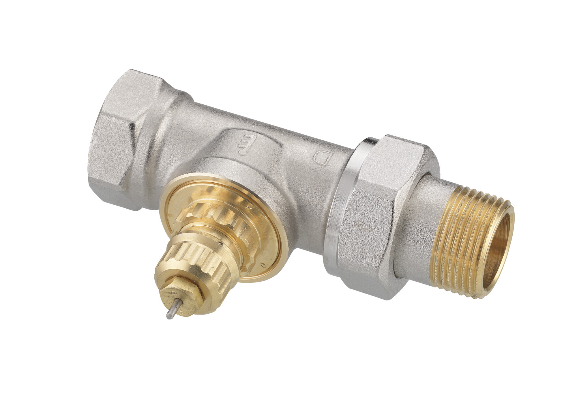 Danfoss Grau - Ventilgehäuse Ra-G 20 R 3/4', Durchgangsausführung, Matt Vernickelt