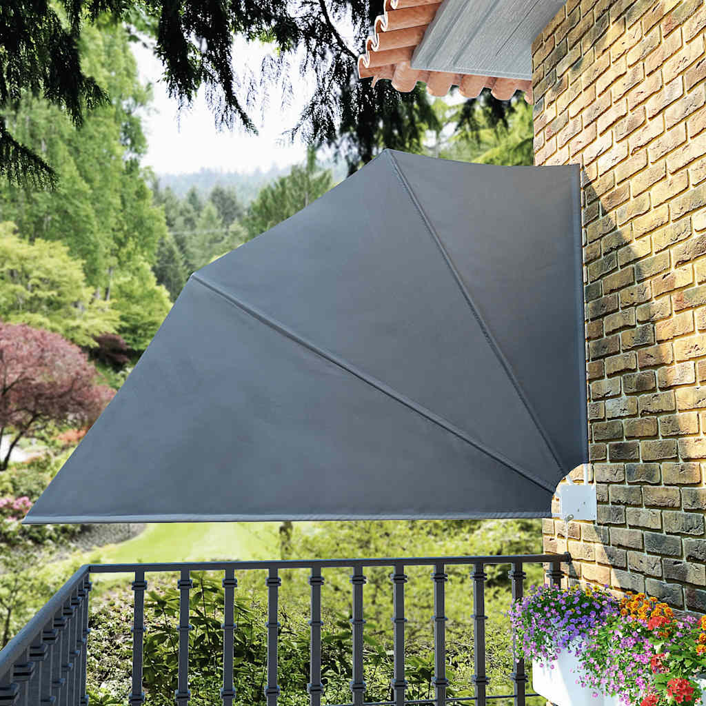 Vidaxl - Collapsible Balcony Side Awning Grey 160x240 Cm
