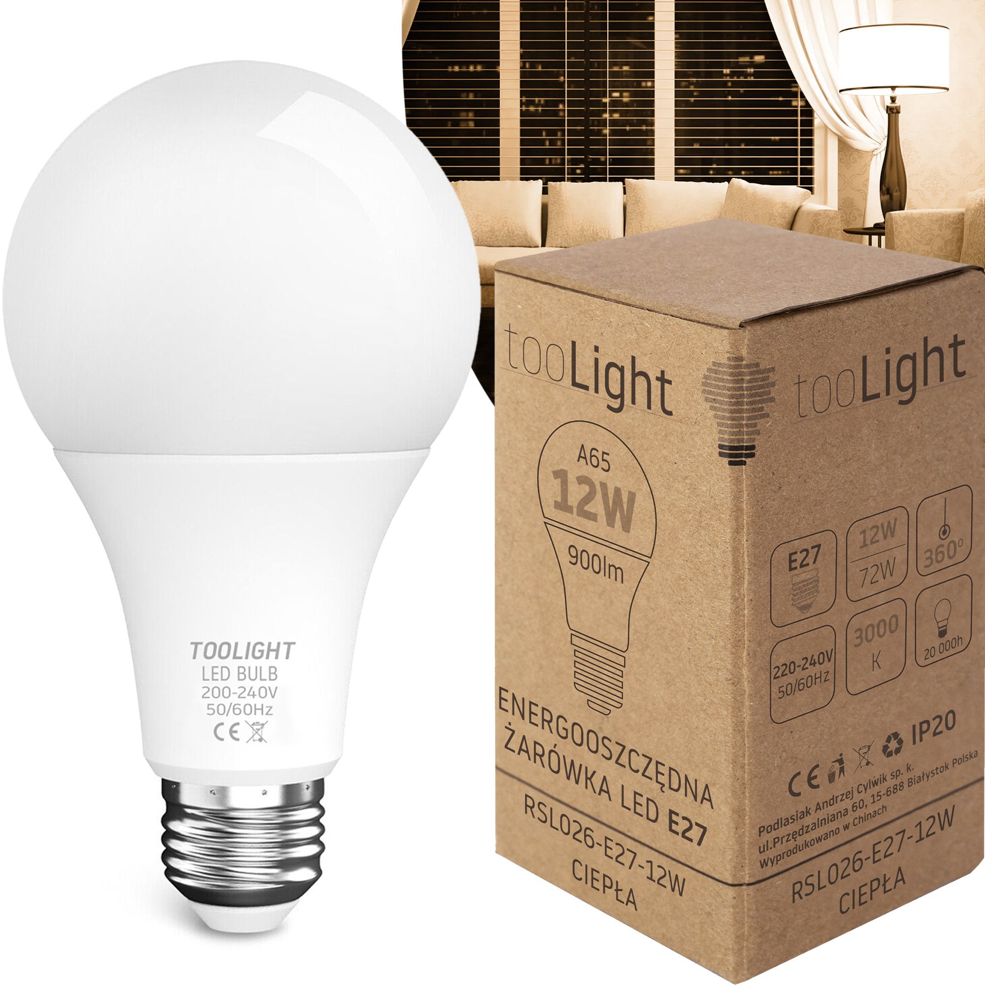 Toolight Glühbirne Led Rsl026 E27 12W Warm