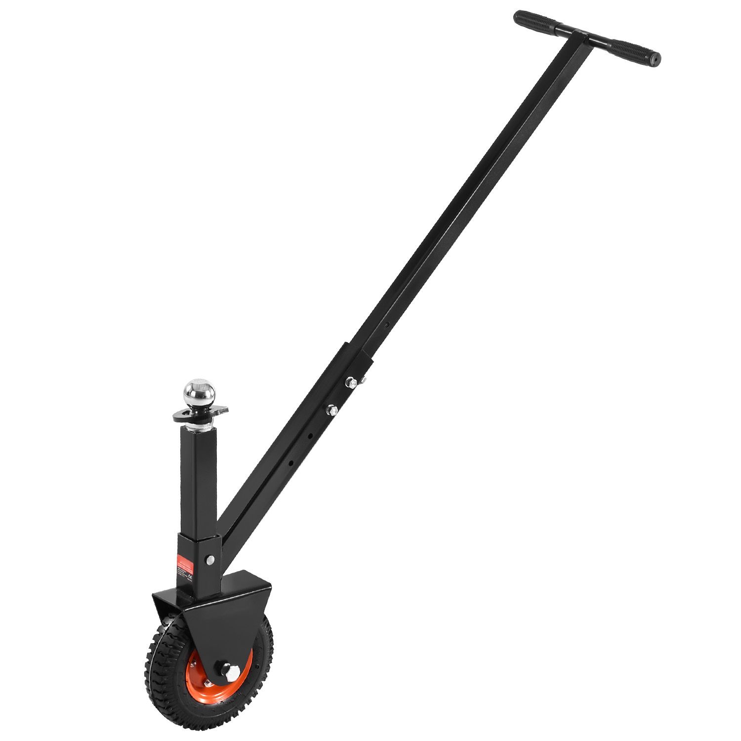 Diabolo de remorque pliable à roue pneumatique 8,5 pouces, réglable en hauteur 16,5 à 22 pouces, capacité 300 lbs, boules 1-7/8 et 2 pouces