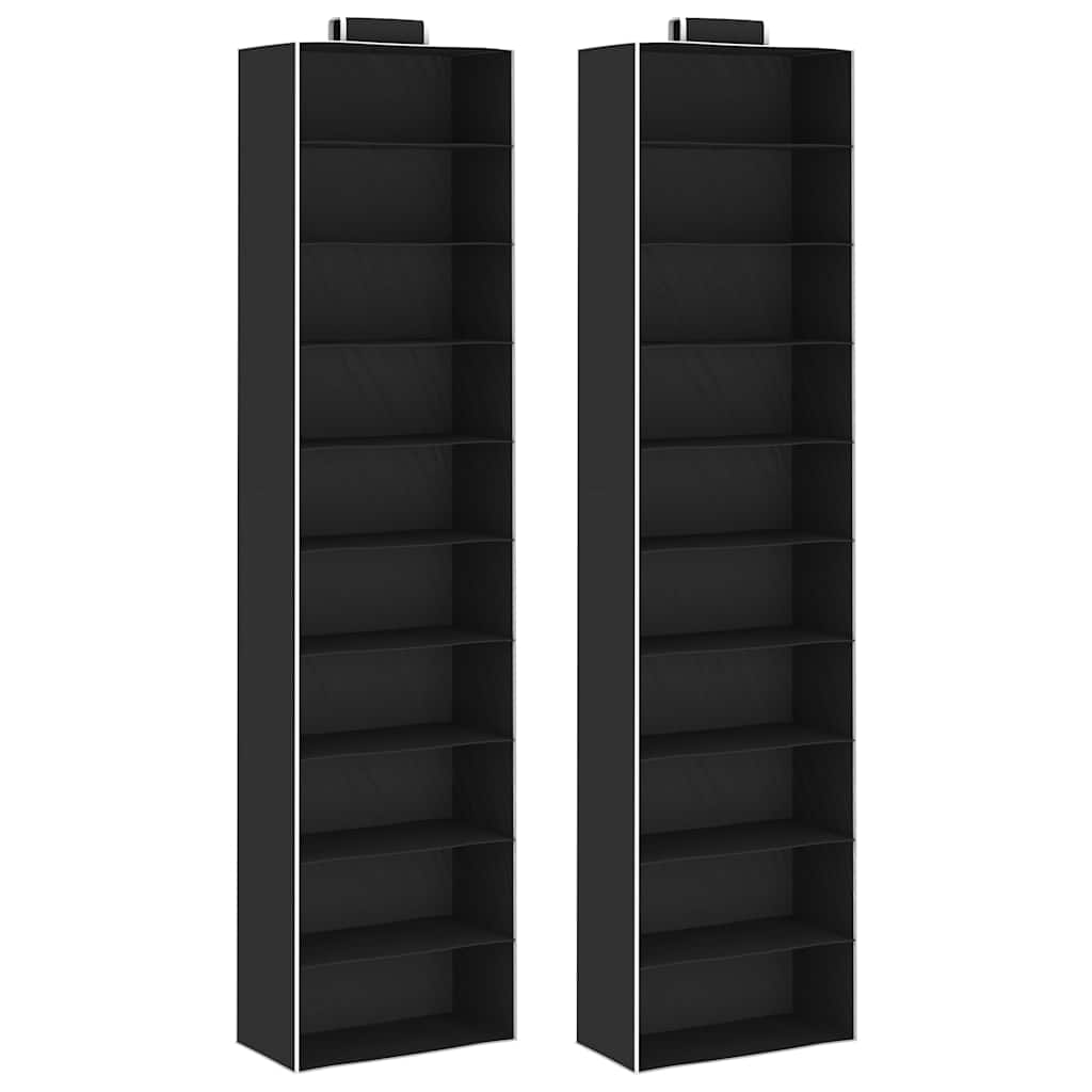 Hanging Closet Organisers 2 Pcs With 10 Shelves Fabric Vidaxl
