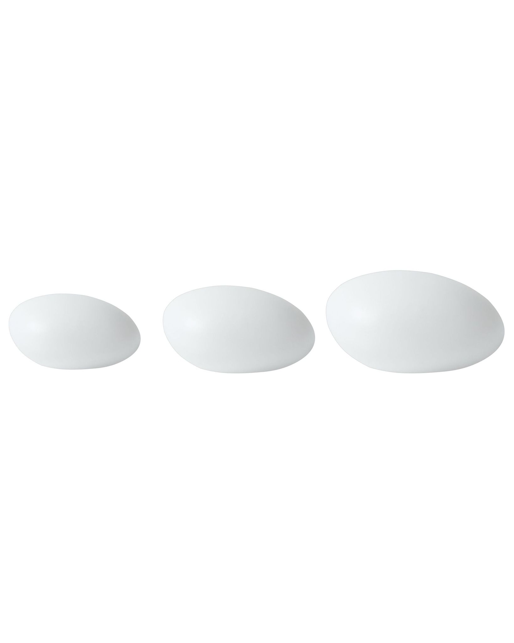 Beliani Set Of 3 Outdoor Led Decorative Lamps Farallon With Remote White