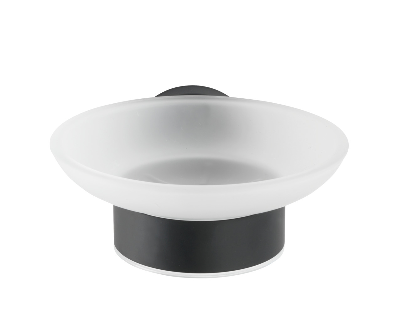 Seifenablage Bosio Edelstahl Black Matt, Rostfrei, Schwarz, Edelstahl Rostfrei Matt , Glas Satiniert - Schwarz - Wenko