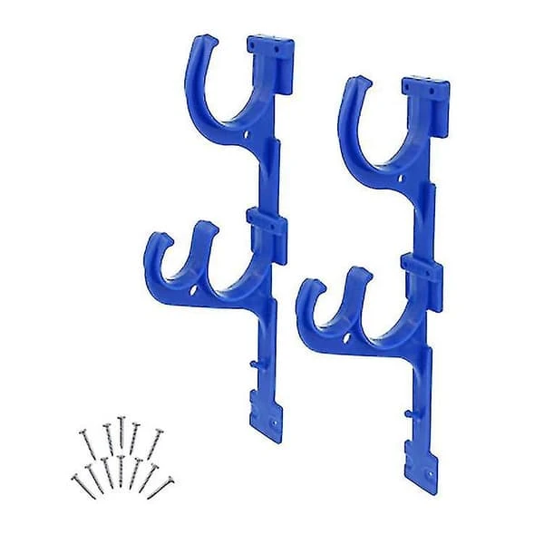 Support mural pour perche et épuisette de piscine en plastique résistant, lot de 2