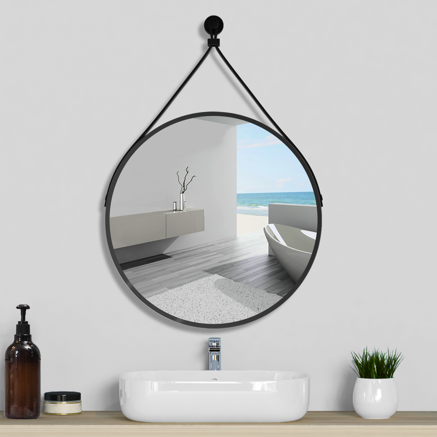 Ocean Sanitaire - Ocean Miroir De Salle De Bain Rond 50x50 Cm Cadre