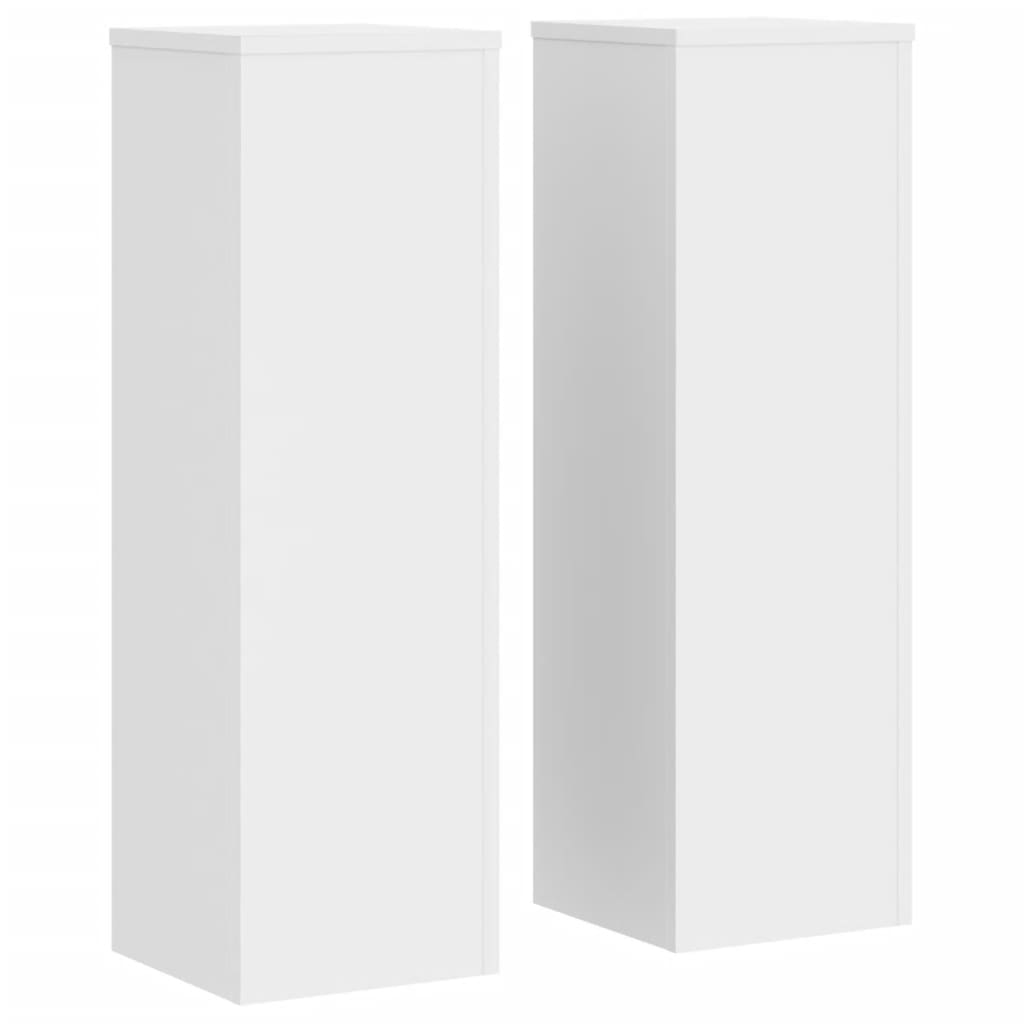 Vidaxl Supporti Per Piante 2 Pz Bianchi 25x25x80 Cm Legno Multistrato