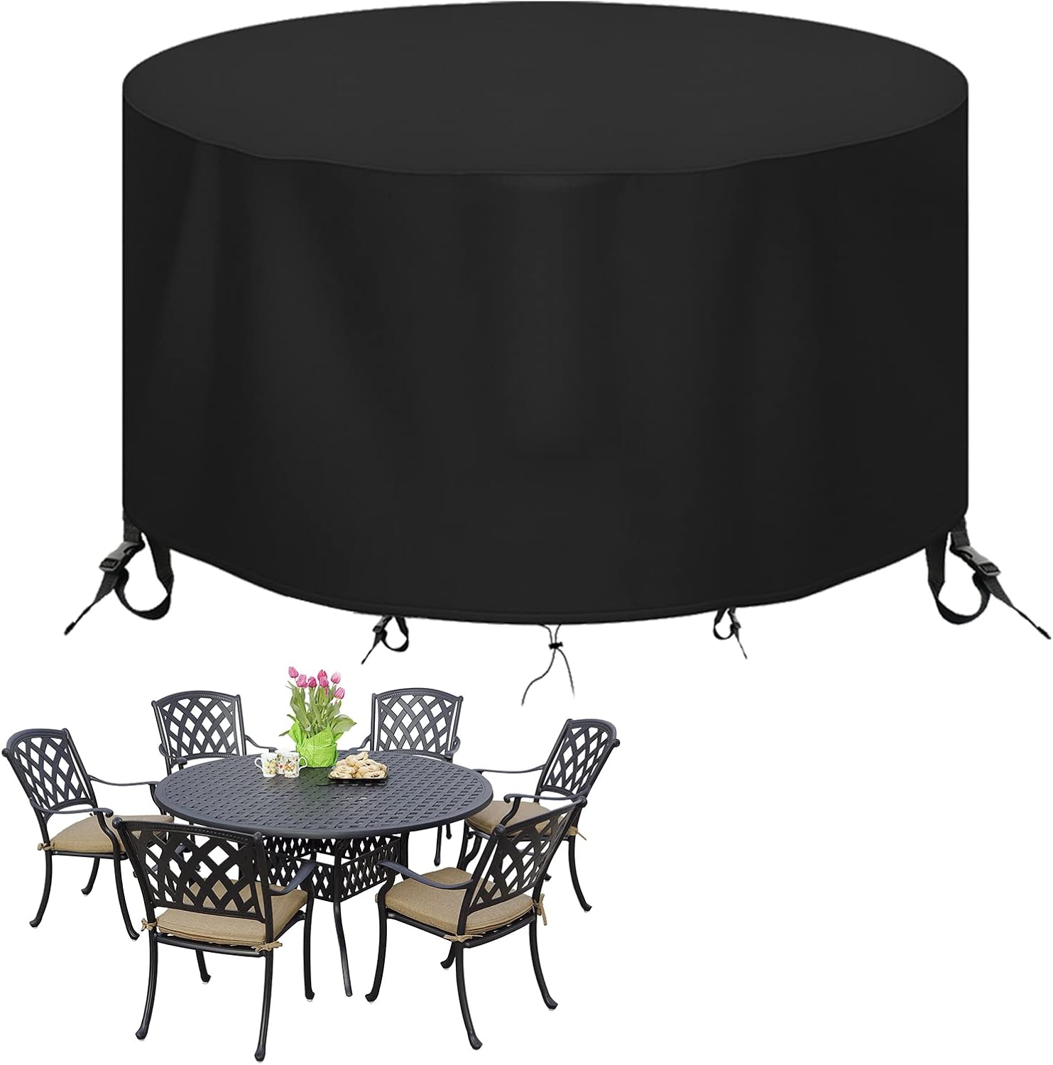 Housse Salon De Jardin Ronde 198x84cm Housse De Protection Table Ronde De Jardin,ronde Housse Table Jardin ,ronde Jardin,420d Oxford Bache Table Jardin Ronde