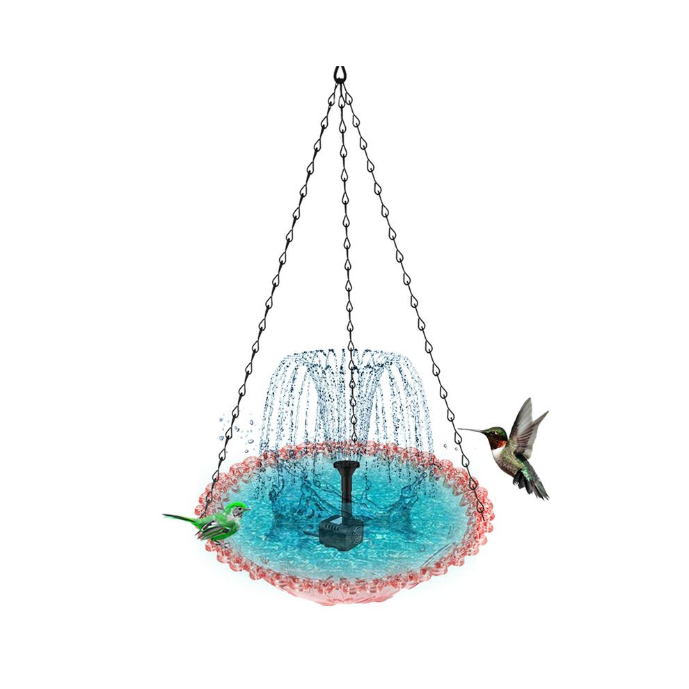 Vaschetta Per Uccelli Sospesa Con Fontana Solare, Fontane Solari Per Uccelli, Vaschette Per Uccelli Sospese Per Uso Esterno, Rosa OEM