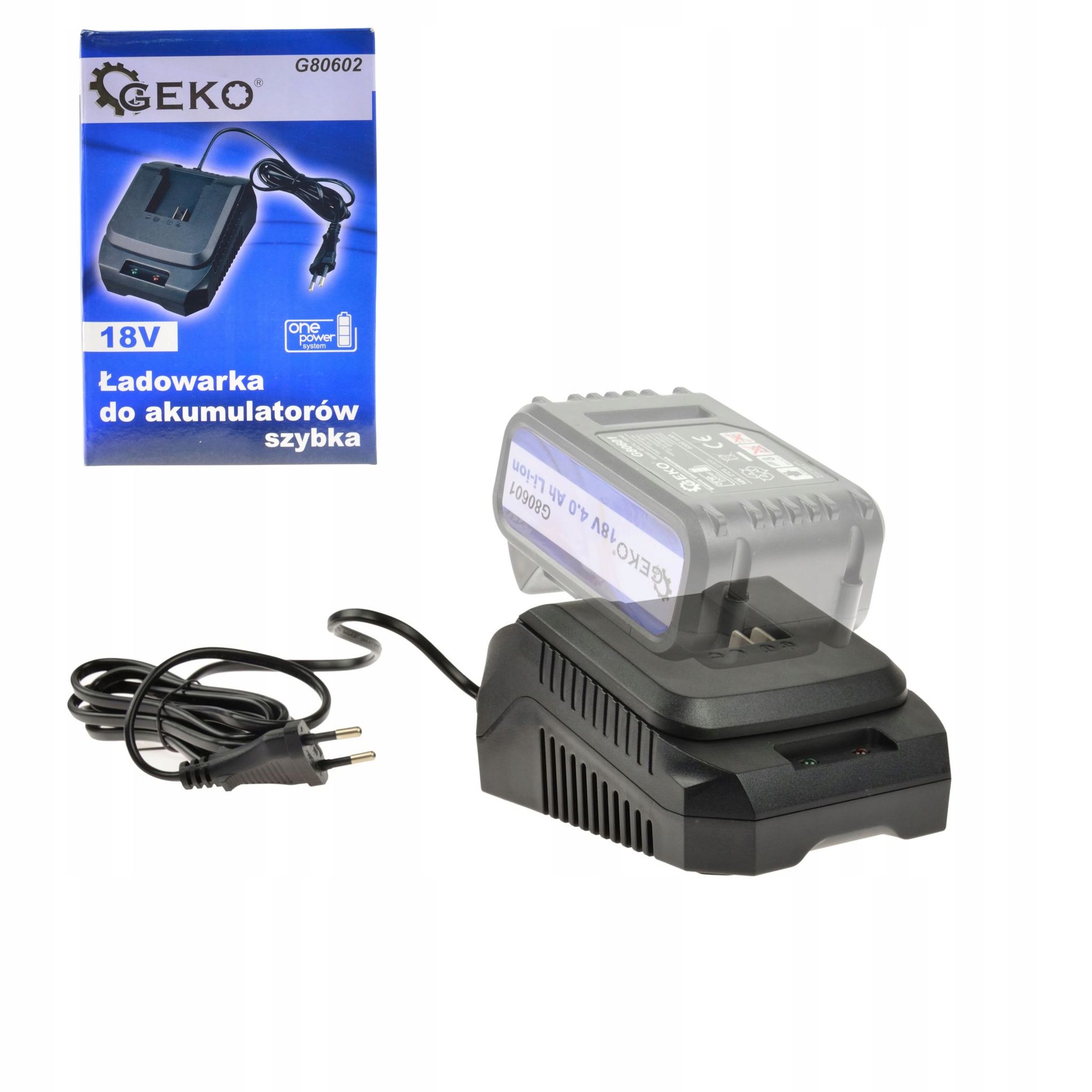 Import Batterieladegerät Geko G80602 18 V 2, 2 A Schnell