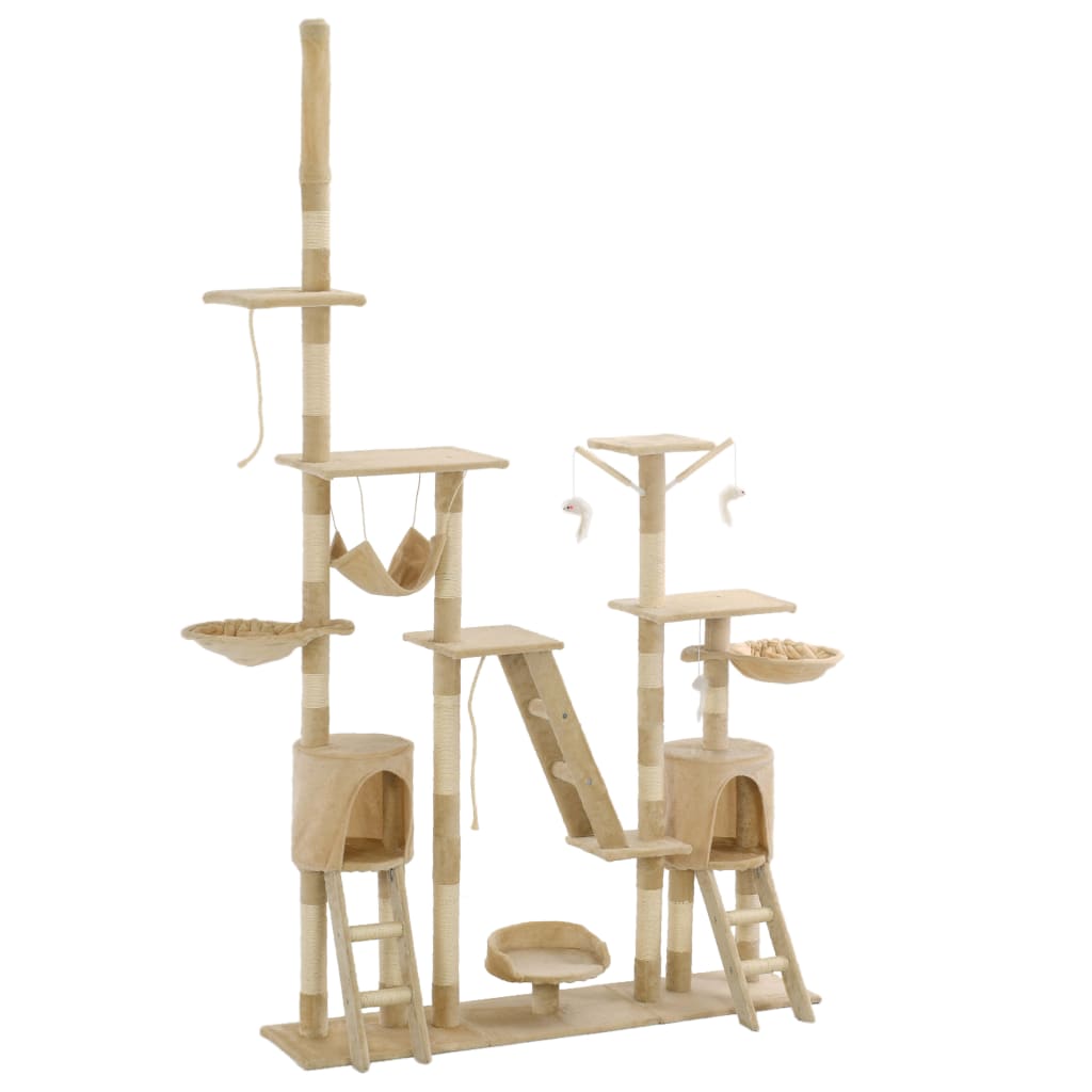 Vidaxl Beige - Katzen-Kratzbaum Mit Sisal-Kratzsäulen 230 - 250 Cm