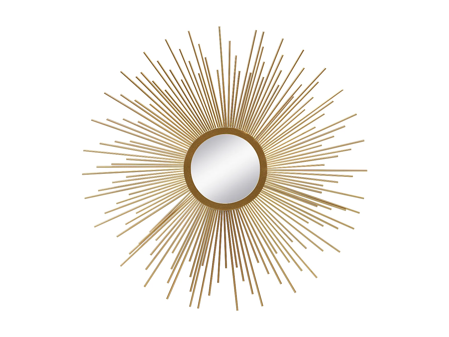 Vente-unique - Miroir Mural Soleil En Métal - D. 70 Cm - Doré - Levanzo