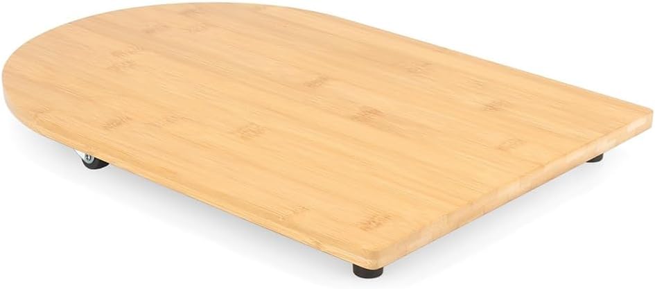 Plateau roulant en bambou à roulettes pivotantes 360°, 2 rouleaux, pour Tm7