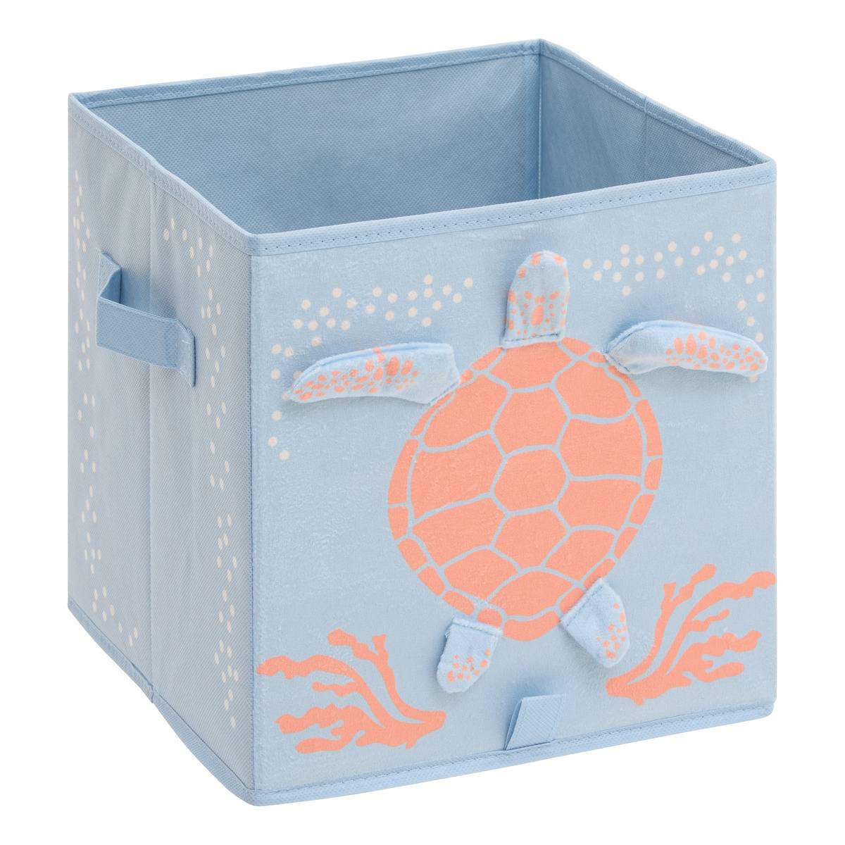 Kinderaufbewahrungskorb Orta 29x29cm Blau Schildkrötenprint - Atmosphera Créateur D'Intérieur