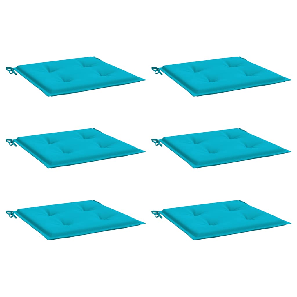 Chair Cushions 6 Pcs Turquoise 40x40x4 Cm Fabric Vidaxl